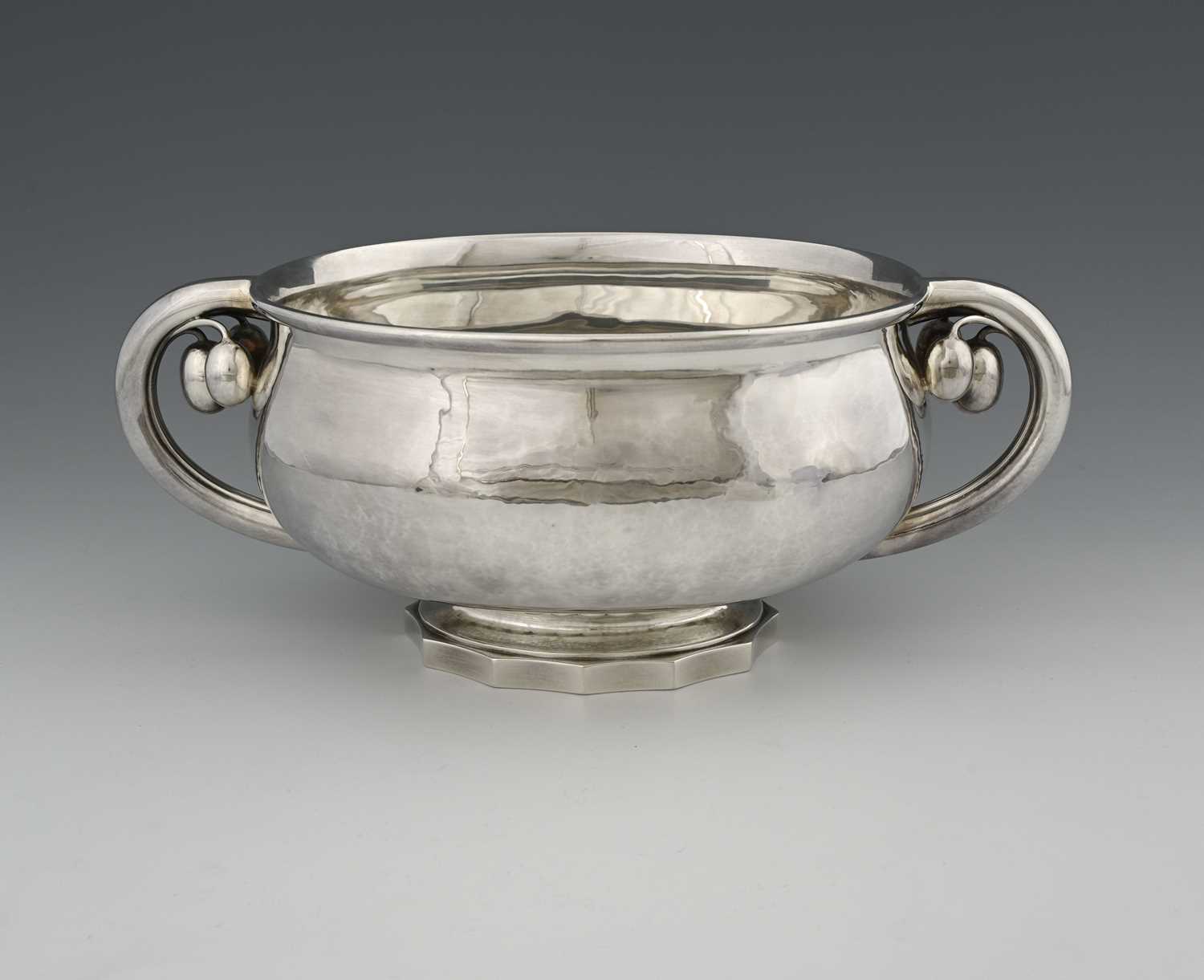 Lot 139 - Georg Jensen, a Danish silver twin handled...