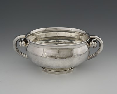 Lot 139 - Georg Jensen, a Danish silver twin handled...