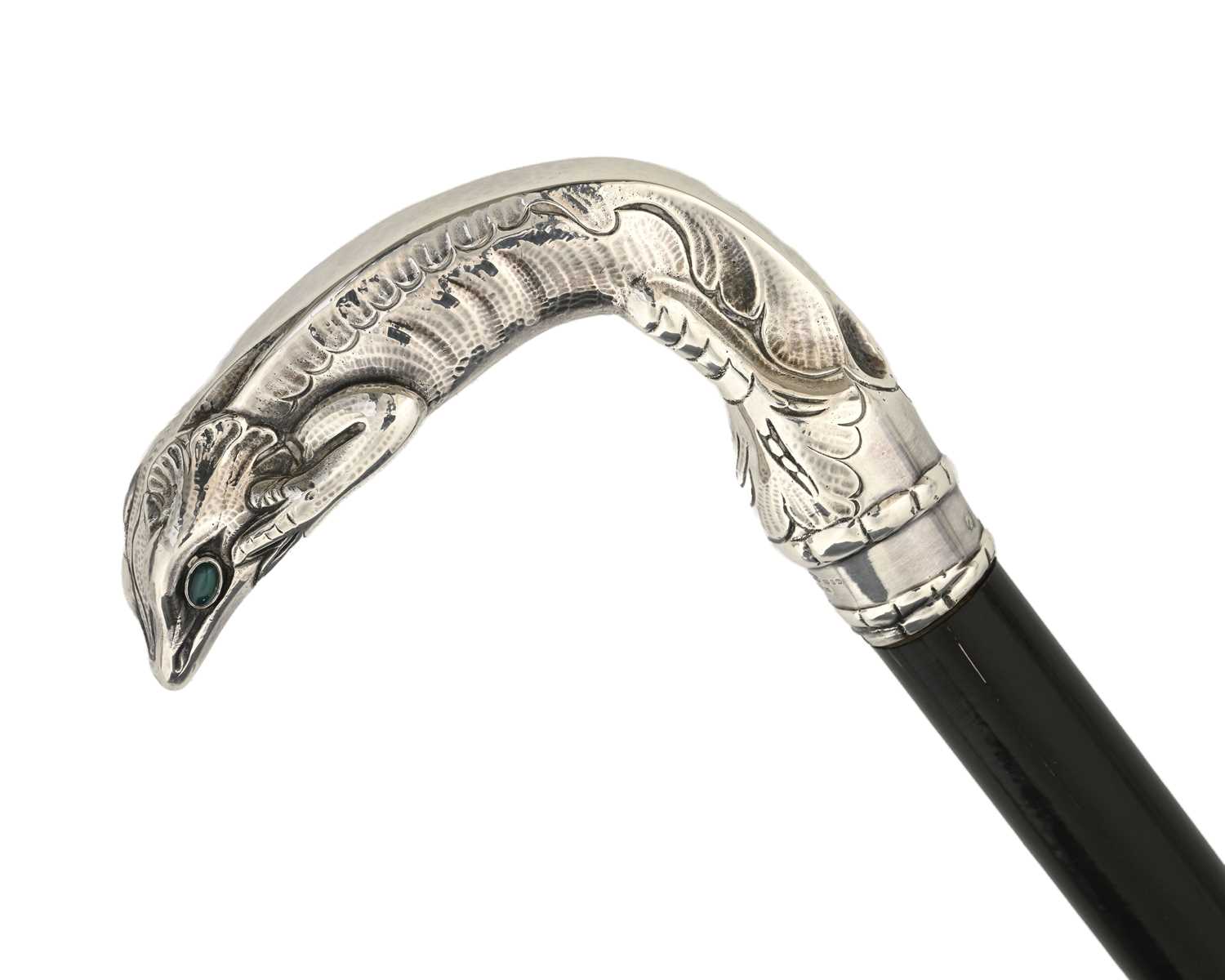 Lot 125 - Georg Jensen, a Danish silver lizard pommel...