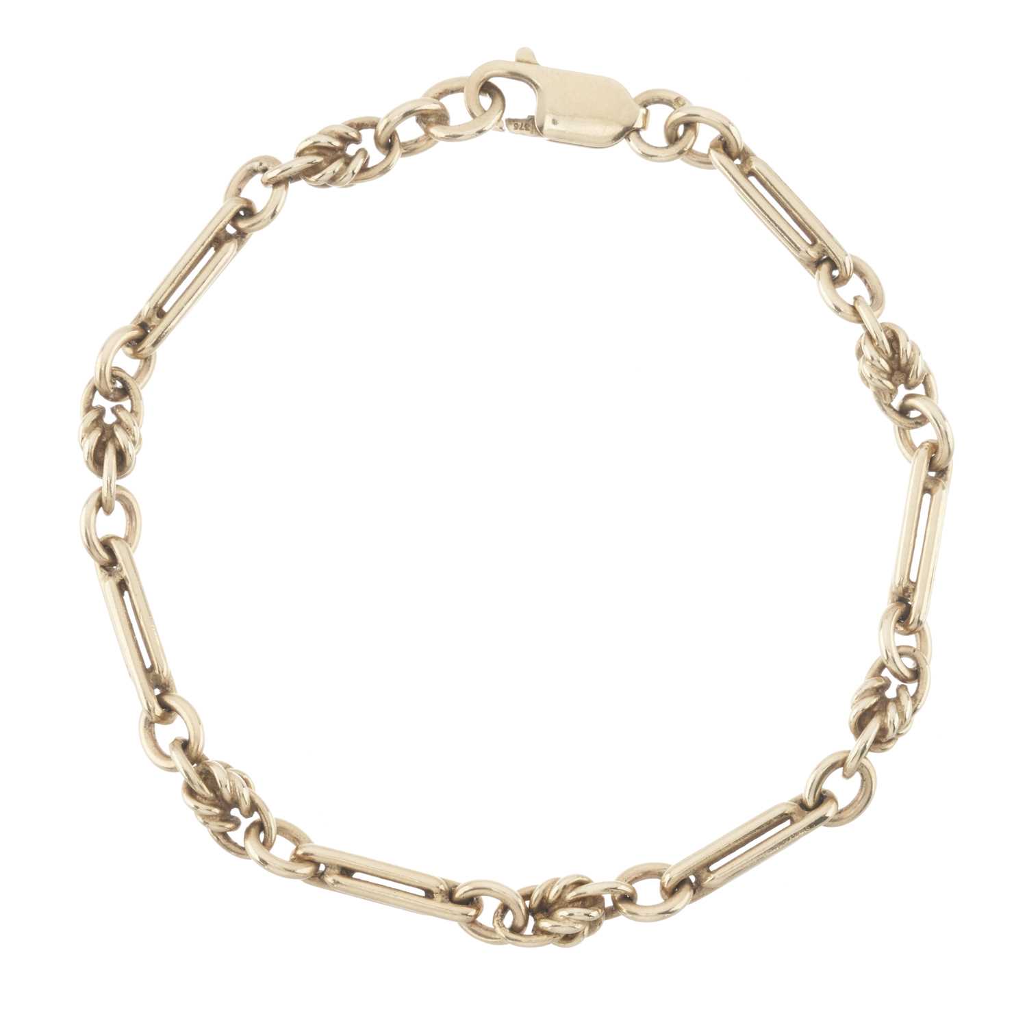 Lot 158 - A 9ct gold fancy-link chain bracelet