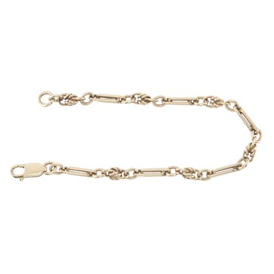 Lot 158 - A 9ct gold fancy-link chain bracelet
