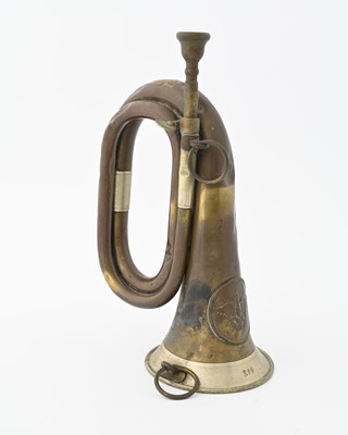 Lot 257 - A WW1 German Army bugle, 1914, with issue...