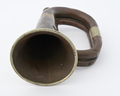 Lot 257 - A WW1 German Army bugle, 1914, with issue...