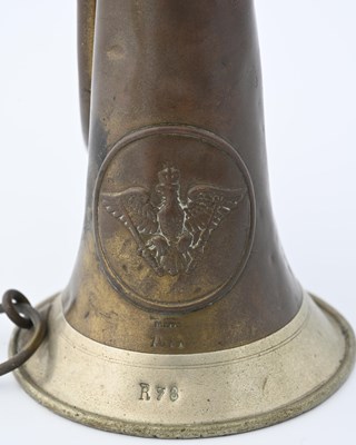 Lot 257 - A WW1 German Army bugle, 1914, with issue...