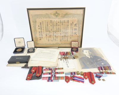 Lot 195 - Militaria; including a World War II military...
