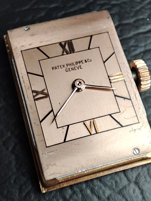 Lot 254 - Patek Philippe, a rose metal wrist watch