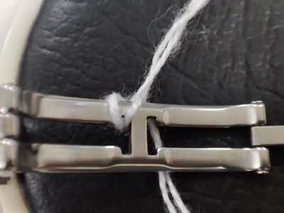 Lot 221 - Cartier, a stainless steel Santos Galbée bracelet watch