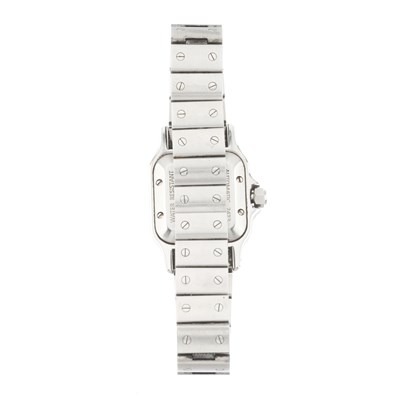 Lot 221 - Cartier, a stainless steel Santos Galbée bracelet watch