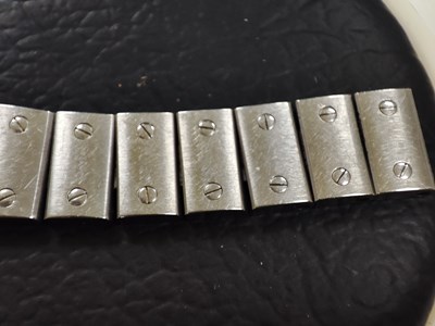 Lot 221 - Cartier, a stainless steel Santos Galbée bracelet watch