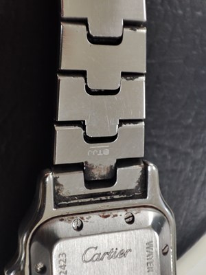 Lot 221 - Cartier, a stainless steel Santos Galbée bracelet watch