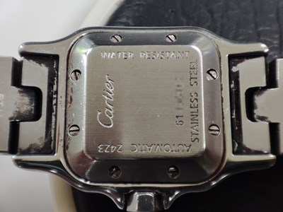 Lot 221 - Cartier, a stainless steel Santos Galbée bracelet watch