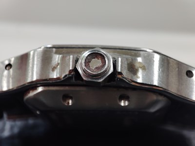 Lot 221 - Cartier, a stainless steel Santos Galbée bracelet watch