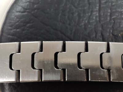 Lot 221 - Cartier, a stainless steel Santos Galbée bracelet watch