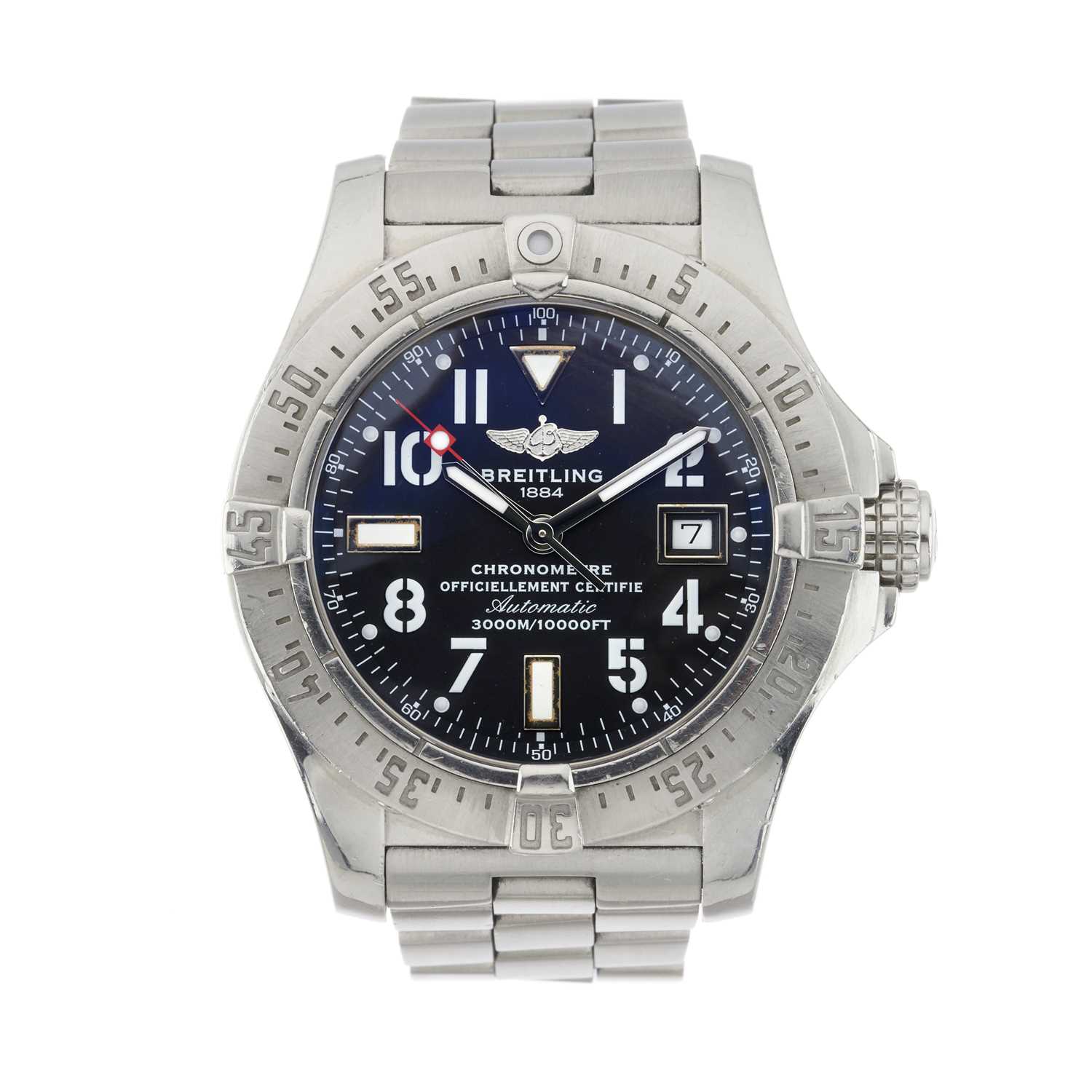 Lot 218 - Breitling, a stainless steel Avenger Seawolf bracelet watch