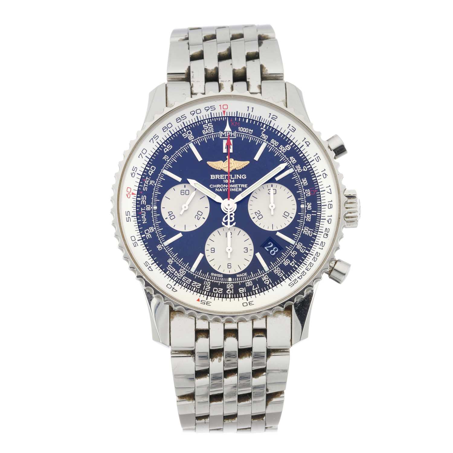 Lot 217 - Breitling, a stainless steel Navitimer 01 bracelet watch