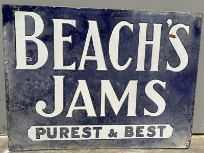 Lot 380E - A Beach's Jams double-sided enamel advertising...
