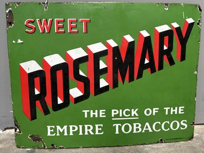 Lot 380 - A Sweet Rosemary Tobacco enamel advertising...