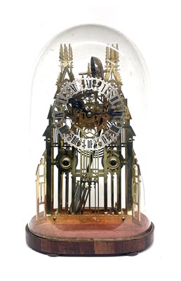 Lot 262 - A 19th Century brass skeleton clock, of Gothic...