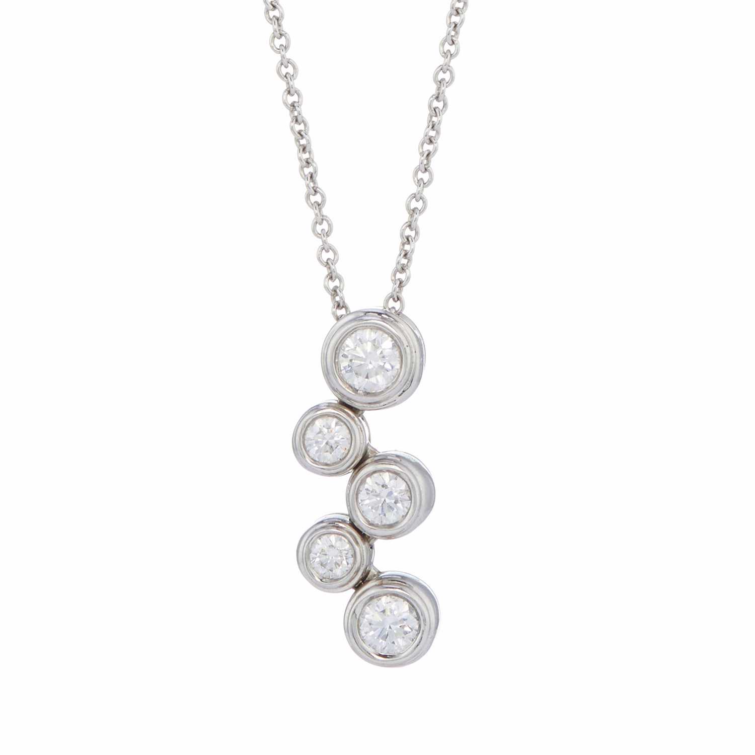 Lot 124 - Tiffany & Co., a platinum diamond Bubbles necklace