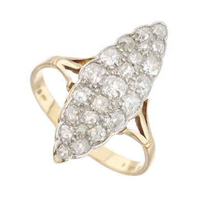 Lot 4 - An early 20th century 18ct gold diamond cluster dress ring