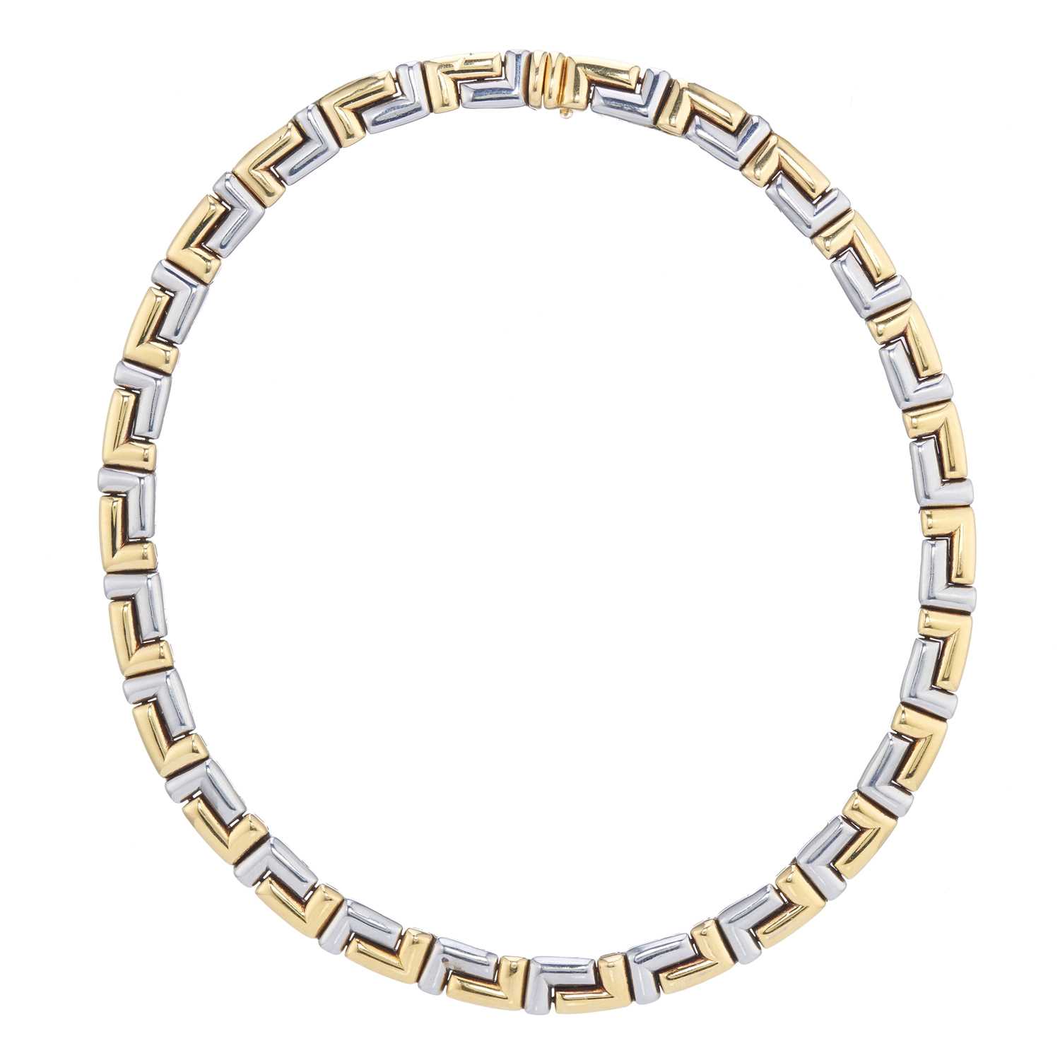 Lot 135 - Bulgari, a vintage 18ct bi-colour gold collar necklace