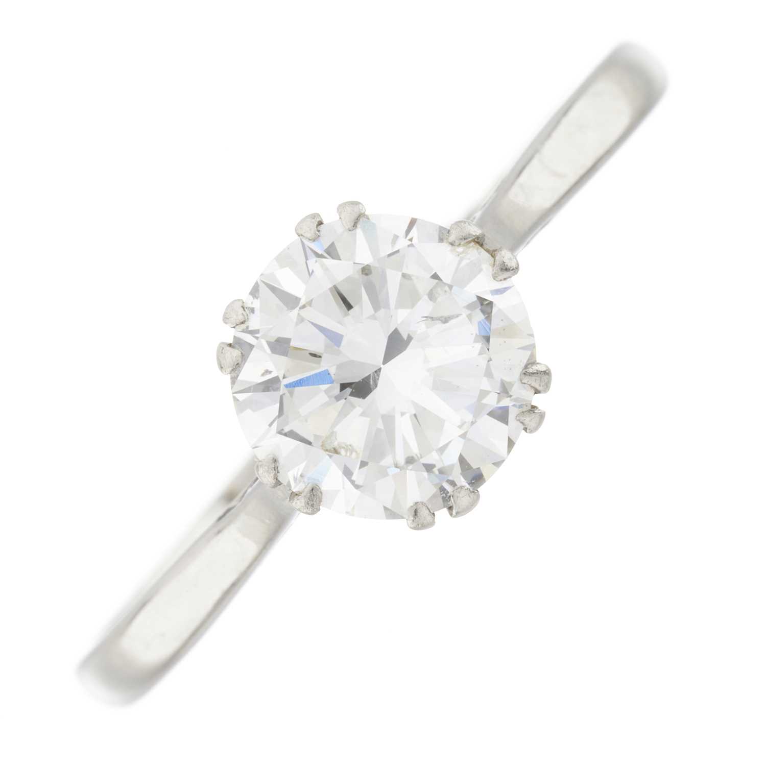 Lot 191 - A platinum diamond single-stone ring