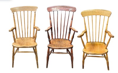 Lot 567 - A Victorian high stick back beech and elm...