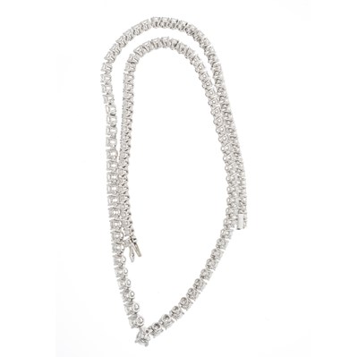 Lot 143 - Cartier, a magnificent platinum diamond Essential Lines riviere necklace