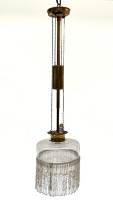 Lot 512 - An English rise and fall pendant light, early...