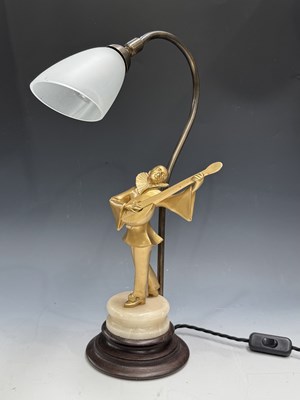 Lot 543 - An Art Deco figural table lamp, 1930s, with an...