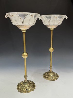 Lot 524 - A pair of French brass table lamps, circa 1960,...