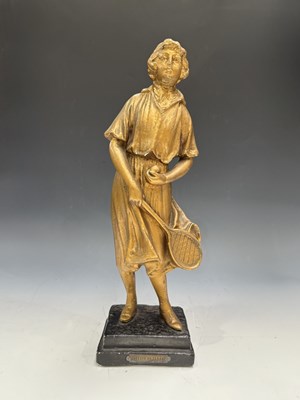 Lot 81 - A French gilded plaster figure of a tennis...