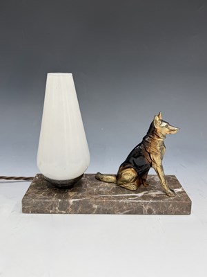 Lot 518 - A French table lamp, 1920s, with a gilt metal...