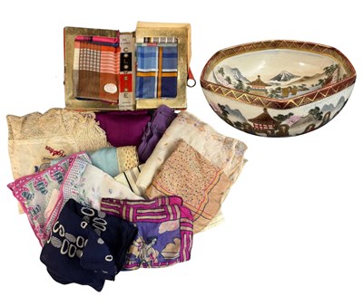 Lot 225 - A Japanese hexagonal Satsuma bowl, probably...