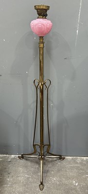 Lot 510 - An English Art Nouveau standard oil lamp,...