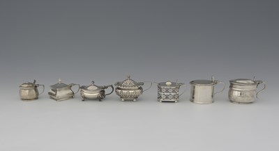 Lot 76 - Seven twentieth-century silver mustard pots,...