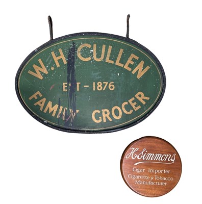 Lot 387 - Two advertising signs: W. H. Cullen, a vintage...
