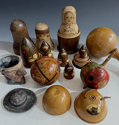 Lot 187 - A collection of treen and wooden games: a...