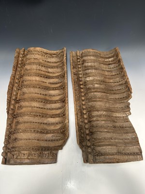 Lot 192 - Two Indian carved wooden panels, late...