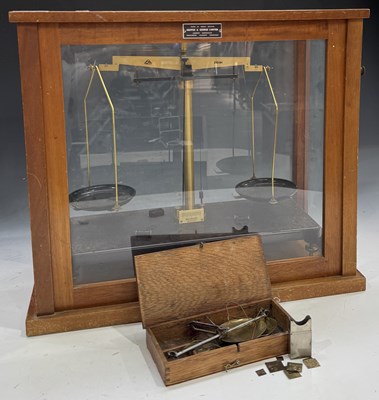 Lot 258 - Griffin and George cased chemist scales,...