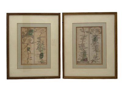 Lot 372 - Two c.1800 strip maps of the route from London...