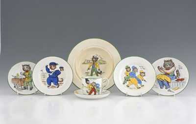 Lot 620 - Louis Wain for Paragon China, seven pieces...