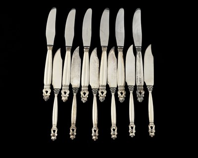 Lot 108 - Johan Rohde for Georg Jensen, a suite of Acorn...