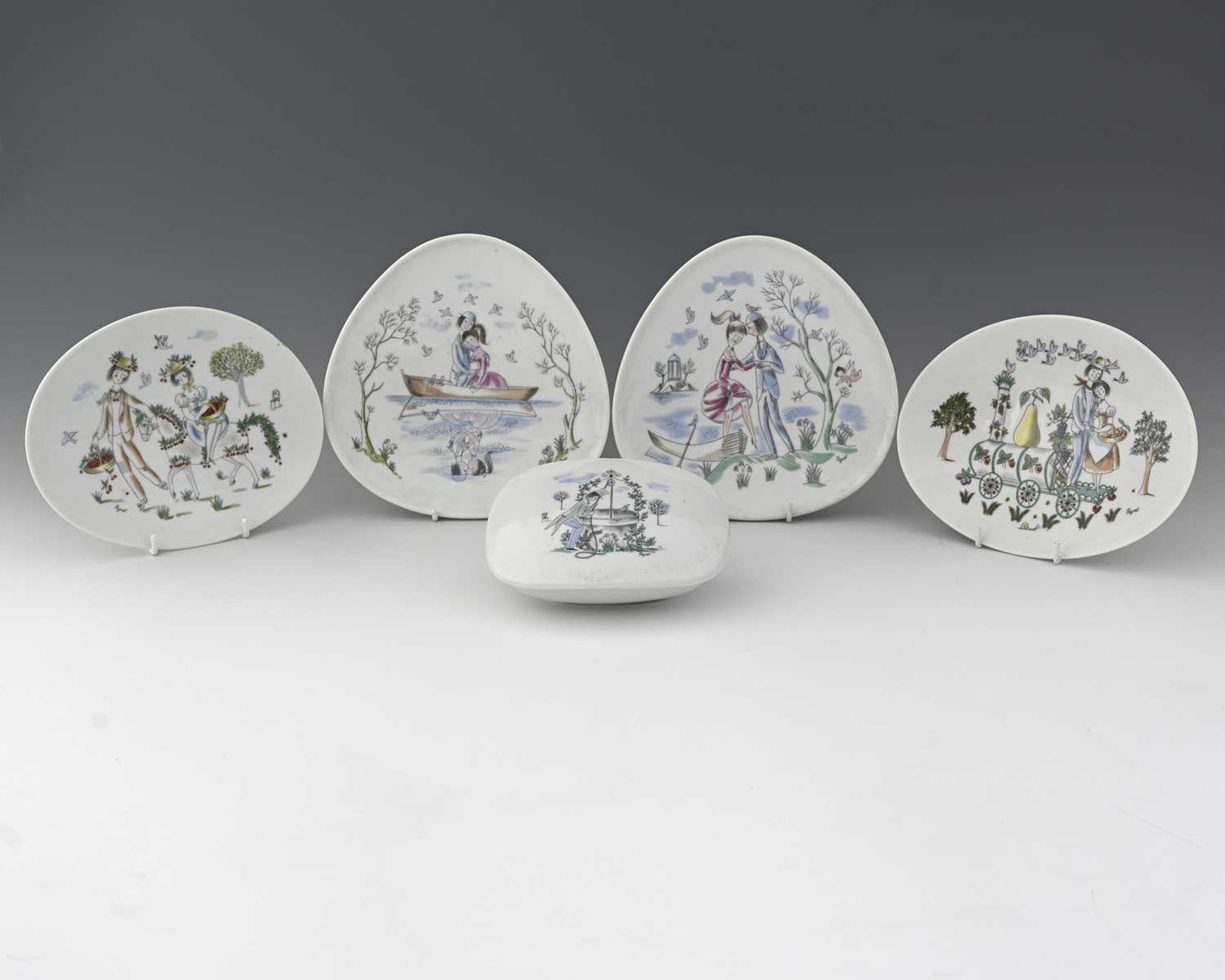 Lot 573 - Raymond Peynet for Rosenthal, two pairs of...
