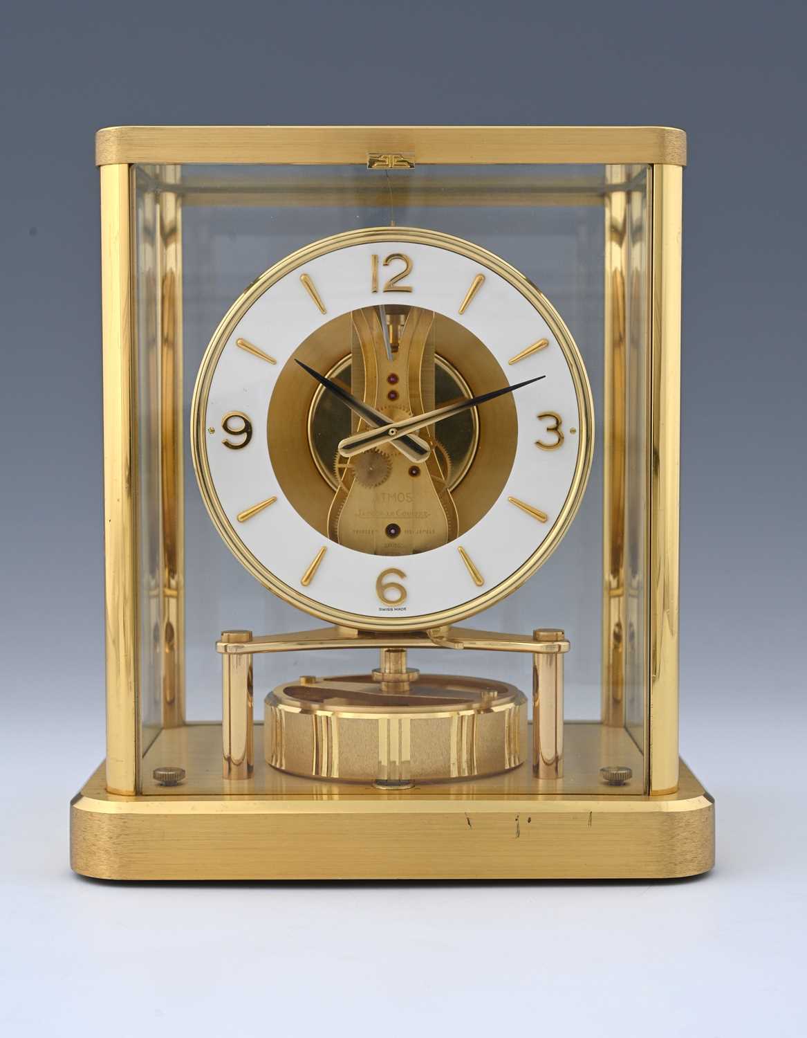 Lot 448 - Jaeger Le Coultre, an Atmos clock, brushed and...