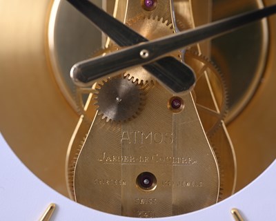 Lot 448 - Jaeger Le Coultre, an Atmos clock, brushed and...