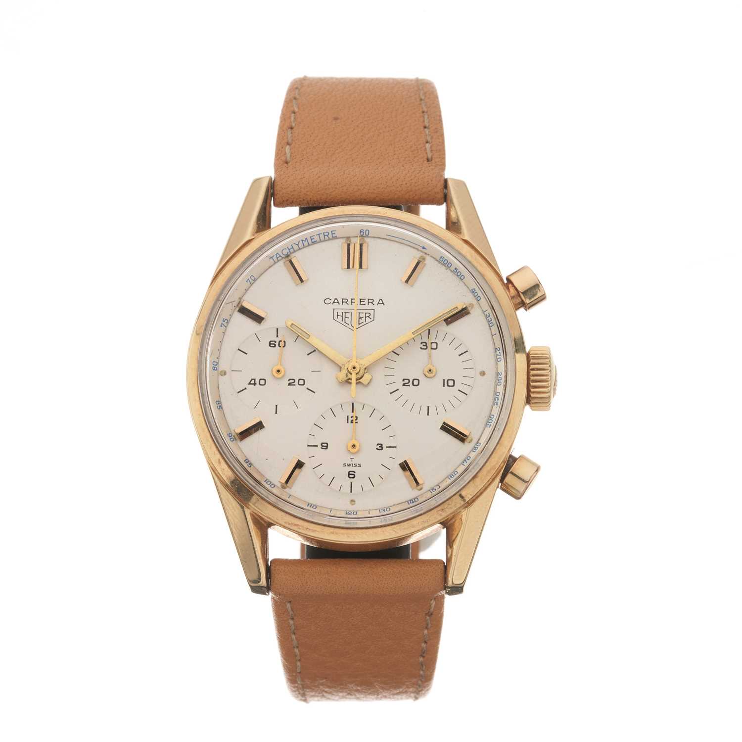 235 - Heuer, an 18ct gold Carrera 12 Chronograph wrist watch