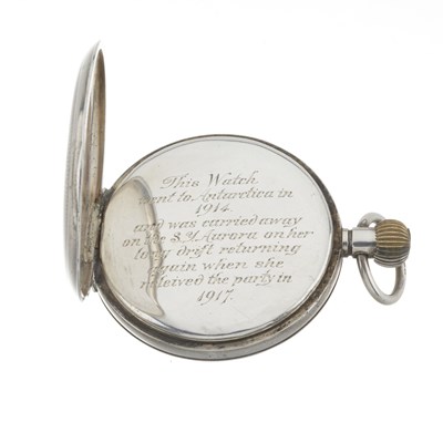 Lot 188 - A historically interesting George V silver open face pocket watch