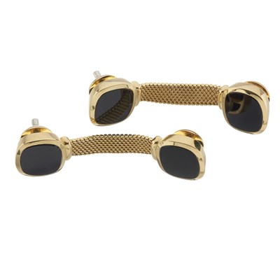 Lot 74 - Emil Meister, Zurich, a pair of 18ct gold onyx Around the Cuff cufflinks