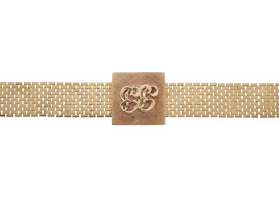 Lot 25 - An 18ct gold bracelet, with 14ct gold central panel